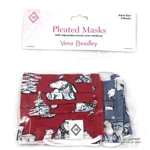 Vera Bradley Beary Merry Red Polar Bear Masks 2PK